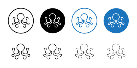 Octopus icon Flat line symbol