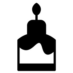 Birthday Cake Pie Glyph Icon