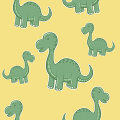 partern brontosaurus cartoon green