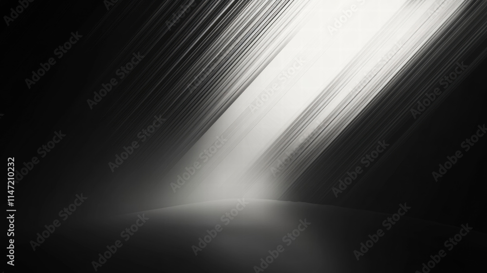 Poster abstract minimalist background with diagonal lines and light effects. black, white, and gray color s