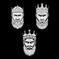 Illustration of Three Kings with Beards