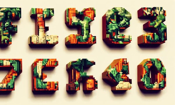 Pixel Art Numbers: Tropical Design
