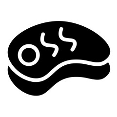 Steak Nutrition Meat Glyph Icon
