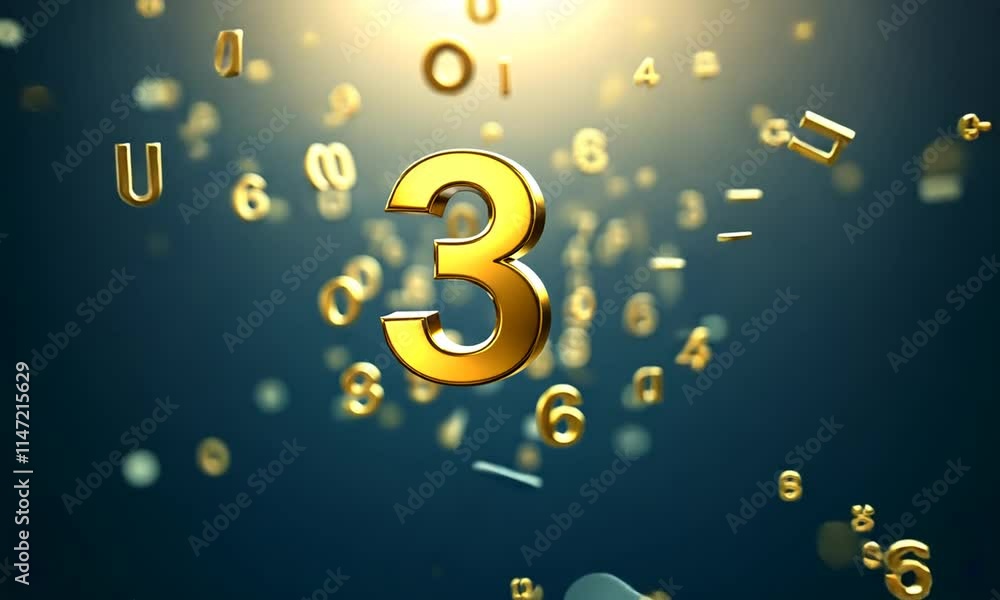 Poster golden numbers in motion: a 3d abstract visualization