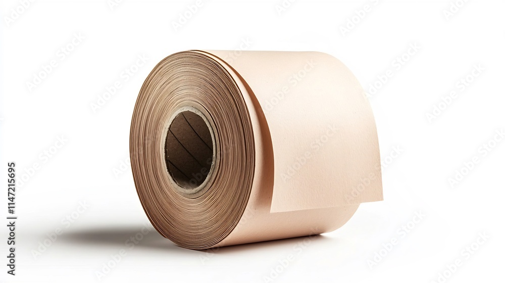 Poster a roll of blank adhesive tape mockup isolated on a clean white surface with soft shadows creating a 