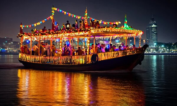 Illuminated Dhow Cruise at Night