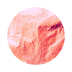 Rose gold foil, shiny handmade circle. Golden glittering texture, pattern. Luxury shining hand drawn background. Wedding, greeting card decoration element. Modern minimalist art. Vector illustration