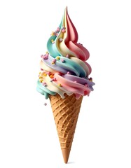 ice cream cone with sprinkler isolated in white