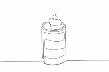 Single continuous line drawing one glass of chocolate mousse with layers of color topped with whipped cream. Unparalleled pleasure. National Chocolate Mousse Day. One line design vector illustration