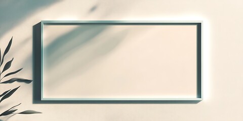 Minimalist Framed Canvas with Plant Shadow