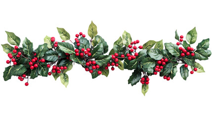 Fototapeta premium A festive christmas garland isolated on white background 