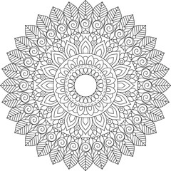 mandala circle pattern coloring book template