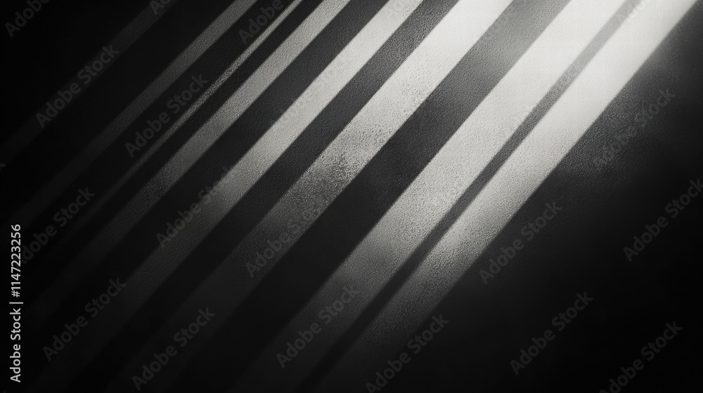 Poster abstract minimalist background with diagonal lines and light effects. black, white, and gray color s