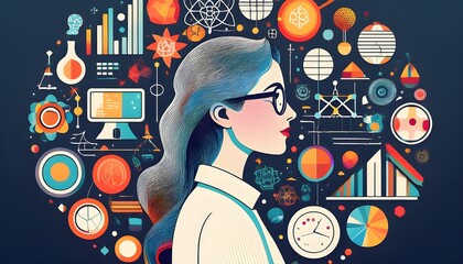 An illustration for the International Day of Women and Girls in Science