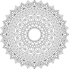 mandala circle pattern coloring book template