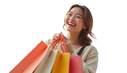 Happy woman with shopping bags