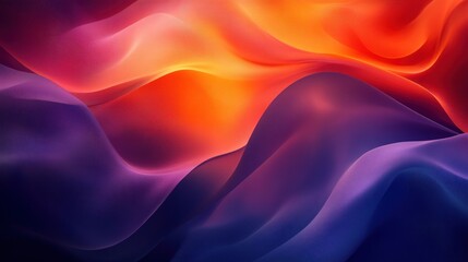 Obraz premium Abstract vibrant waves of purple, orange, and red.