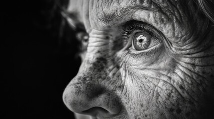 Obraz premium Closeup of detailed wolf face with expressive gaze