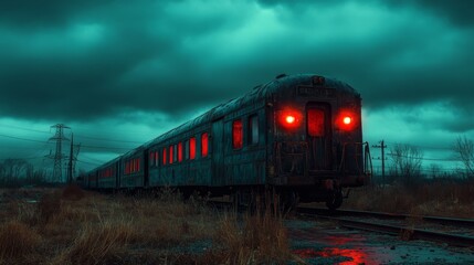Fototapeta premium Street at night with dramatic lighting and wet pavement