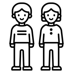 남자 어린이와 여자 어린이 아이콘