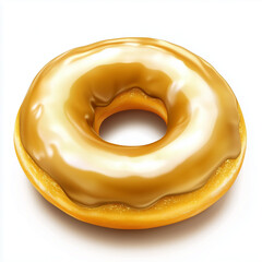 Perfect Donut with Full Golden Texture and Glossy Sheen