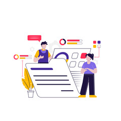 Data storage folder analysis concept illustration