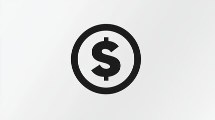 Obraz premium Minimalist dollar symbol on a clean white background