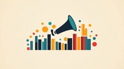 Obraz premium Colorful bar chart on a beige background