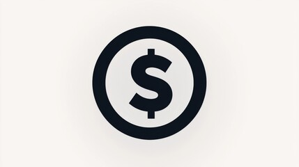 Obraz premium Minimalist dollar icon with a white background