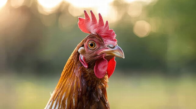 A poultry farm with automated feeders and egg collection systems, emphasizing modern methods in poultry production