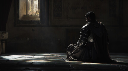Concept Art of Lone Knights in Atmospheric Fantasy Settings