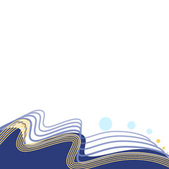 abstract wave border, certificate footer