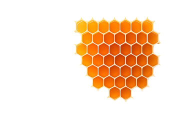 A vibrant honeycomb pattern showcasing hexagonal cells in shades of orange and yellow.