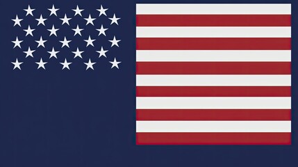 Fototapeta premium Close-up of the American flag, showing its stars and stripes in detail.