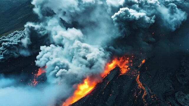 Volcanic Smoke footage 4K