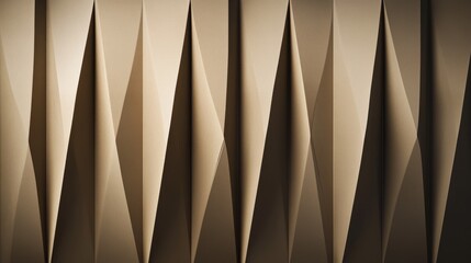 Obraz premium rhythmic paper pleats, sepia brown gradients, vertical linear pattern, industrial texture study, geometric shadows, parallel fold lines, abstract minimalism, architectural paper design