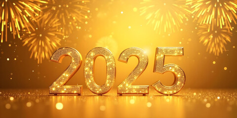 freepik edit New Years card with golden fireworks a gold background