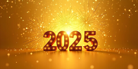 freepik edit New Years card with golden fireworks a gold background