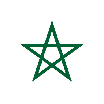 Green Star of the Moroccan Flag &ndash; Transparent PNG for Design Projects