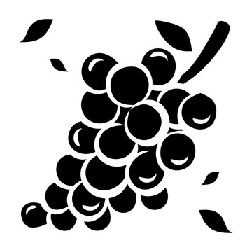 black grapes bunch leaves simple art clip art preview