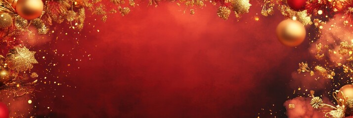 Red and Gold Christmas Festive Background Design