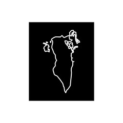 Bahrain country map icon vectors illustration symbol design