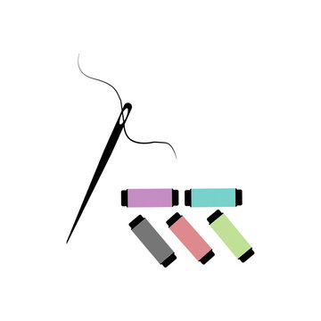 recommend clip art: sewing needle and thread icon, vectors illustration