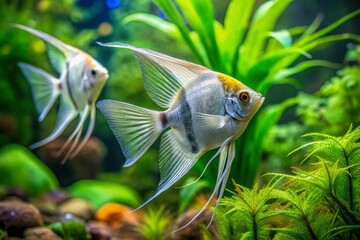 Tropical Fish, Aquarium, Algae, Underwater, Oceanarium, Swimming, Pterophyllum scalare altum, Angelfish, Aquatic Life, Silver Fish