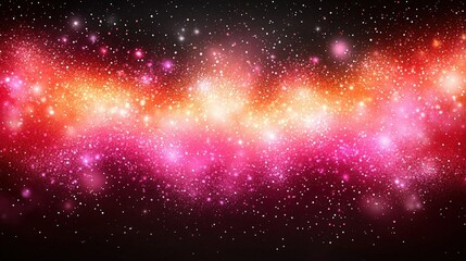 Stunning Cosmos Explosion of Pink and Orange Nebula with Stars in Deep Space Universe - Capturing Mesmerizing Interstellar Scenery and Awe-Inspiring Galactic Beauty