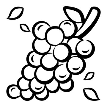 black and white grapes bunch clip art preview