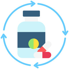 Pharmacy flat color icon, use for UI, UX, app and web development, digital or print. for industry, hospital management, health theme.