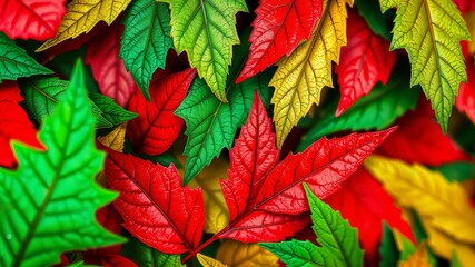 Abstract Christmas Leaf Patterns - Holiday Greeting Design