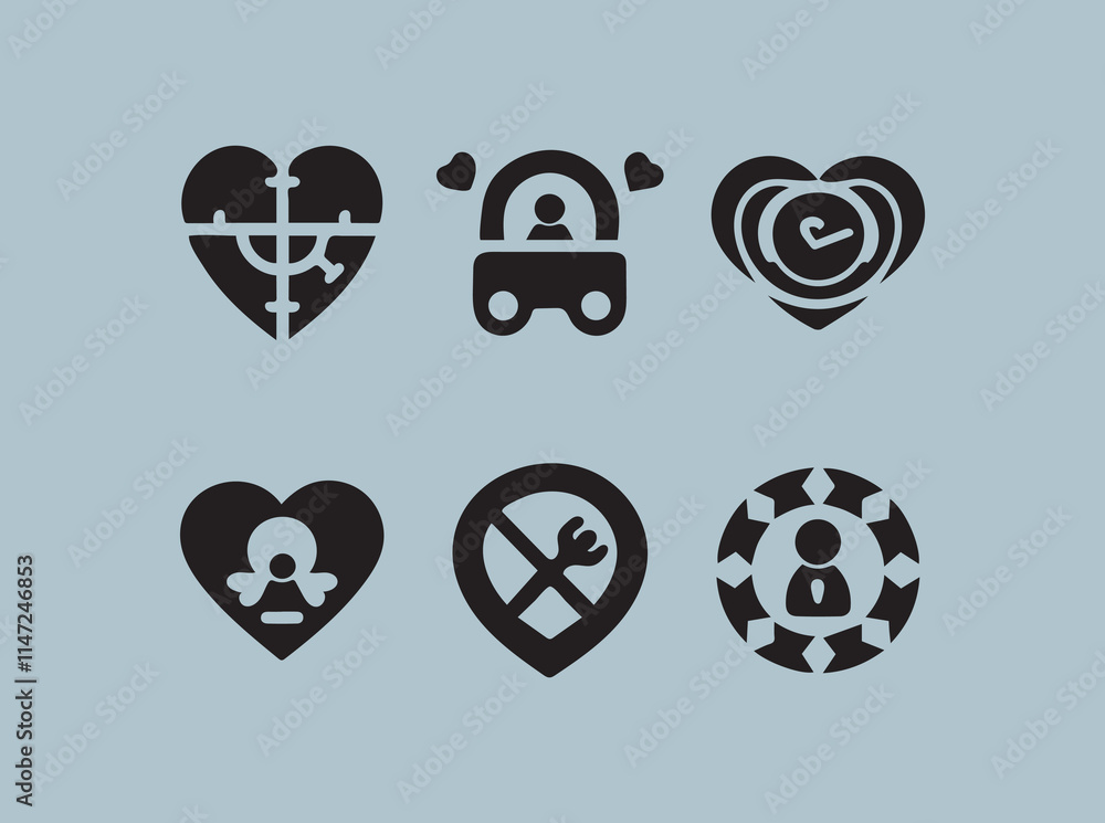 Poster child safe vector icons set on different background. child safe signs. child safe icon set. differen
