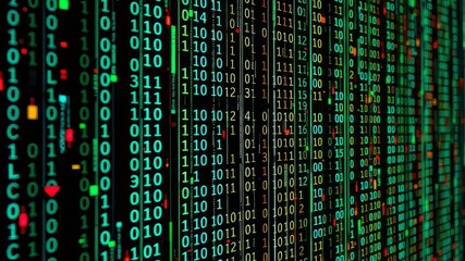 Fototapeta premium Binary Code Digital Art, Abstract, Futuristic, High Resolution
